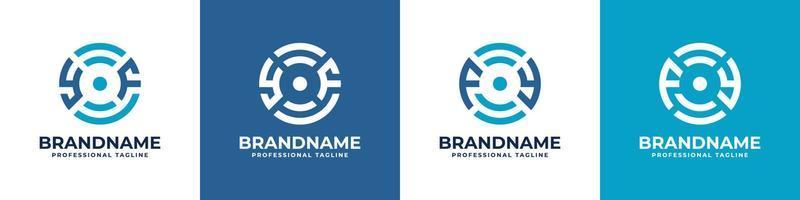 Letter FY or YF Global Technology Monogram Logo, suitable for any business with FY or YF initials. vector