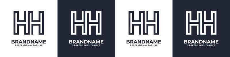 Letter H or HH Global Technology Monogram Logo, suitable for any business with H or HH initials. vector