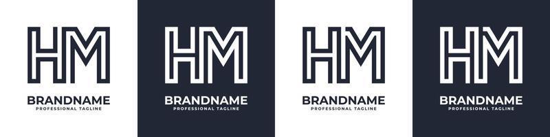 Letter HM or MH Global Technology Monogram Logo, suitable for any business with HM or MH initials. vector