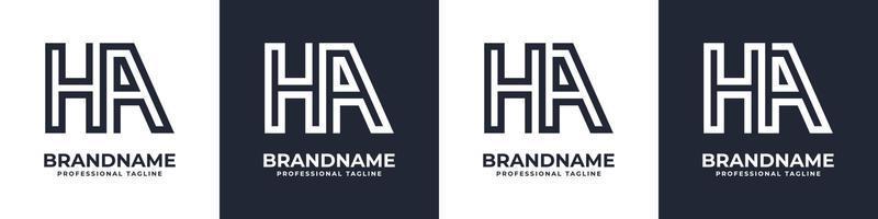 Letter HA or AH Global Technology Monogram Logo, suitable for any business with HA or AH initials. vector