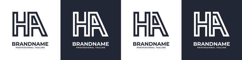 Letter HA or AH Global Technology Monogram Logo, suitable for any business with HA or AH initials. vector