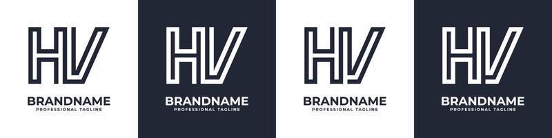 Simple HV Monogram Logo, suitable for any business with HV or VH initial. vector