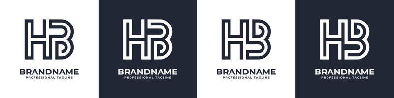 Letter HB or BH Global Technology Monogram Logo, suitable for any business with HB or BH initials. vector