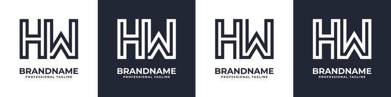 logotipo de monograma hw simple, adecuado para cualquier negocio con inicial hw o wh. vector