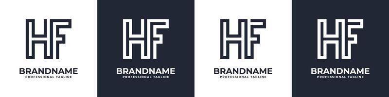 Letter HF or FH Global Technology Monogram Logo, suitable for any business with HF or FH initials. vector