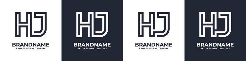 Letter HJ or JH Global Technology Monogram Logo, suitable for any business with HJ or JH initials. vector