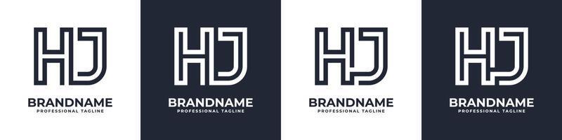 Letter HJ or JH Global Technology Monogram Logo, suitable for any business with HJ or JH initials. vector