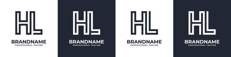 Letter HL or LH Global Technology Monogram Logo, suitable for any business with HL or LH initials. vector