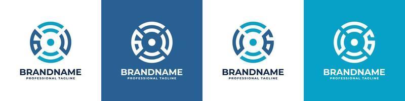 Letter GU or UG Global Technology Monogram Logo, suitable for any business with GU or UG initials. vector