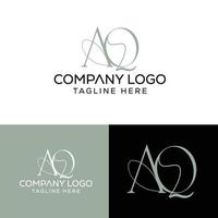 letra inicial aq diseño de logotipo monograma creativo moderno icono de símbolo de signo vector