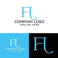 letra inicial fl logo diseño monograma creativo moderno signo símbolo icono vector