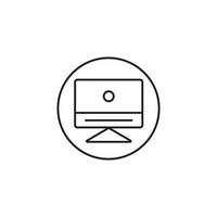 Modern Desktop Icon Design, Monitor Icon, Display, Screen, Computer Outline Shape Line Art vector