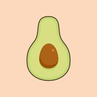 Ilustración de vector de diseño plano de aguacate en rodajas