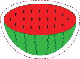 Fruits Scissor Skills - Colorful Watermelon vector