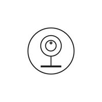 CCTV Camera Icon Vector Line Art Design