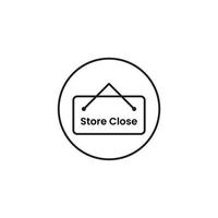 Signboard symbol, Store close tag outline icon design vector