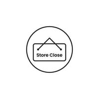 Signboard symbol, Store close tag outline icon design vector