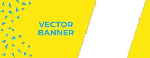 banner vectorial azul y amarillo con diseño de plantilla de textura de papel rasgado vector