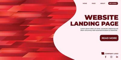 Abstract Landing Page With Red Shapes vector