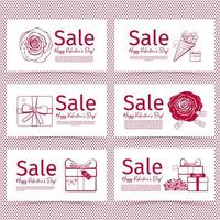 Valentine sale banners vector