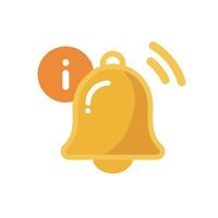 Notification bell icon . Ringing bell and notification sign for alarm clock and smartphone application alert or new message. For web site design, logo, app, UI vector