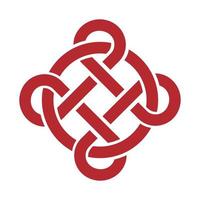 logotipo de icono de nudo rojo chino para la decoración de la empresa comercial vector