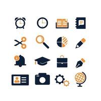 Simple web stationery icon vector illustration.scissors.magnifying glass.pen.data.document.