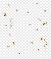 Shiny golden confetti isolated on transparent background. Bright festive tinsel of gold color.luxury background vector