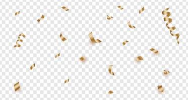 Shiny golden confetti isolated on transparent background. Bright festive tinsel of gold color .luxury background vector