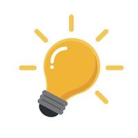 Light bulb with rays shine. Energy and idea symbol icon. greeting cards, prints for badges, posters vector