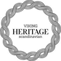 Vintage viking scandinavian heritage swirl ornament outline vector