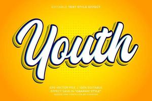 Youth 3d editable text effect vector