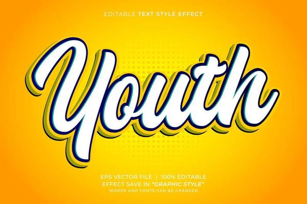 Youth 3d editable text effect