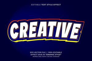 Creative 3d editable text effect vector