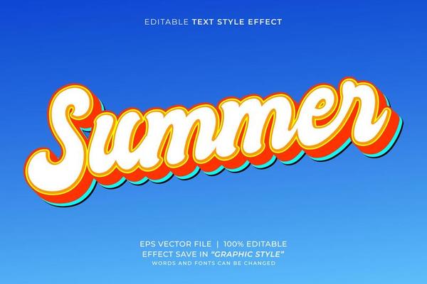 Summer editable text effect