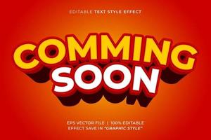 Comming soon editable text effect vector