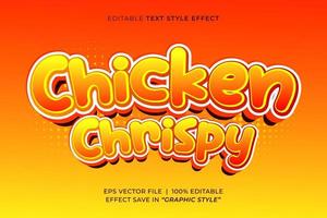 Chicken chrispy editable text effect vector