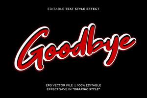 Goodbye editable text effect vector