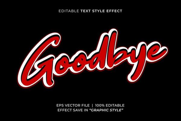 Goodbye editable text effect