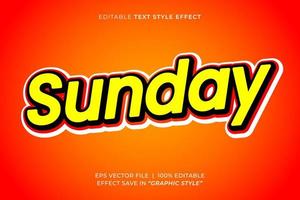 Sunday editable text effect vector