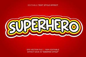 efecto de texto editable de superhéroe vector