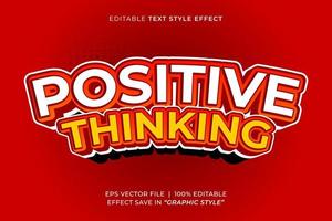 Positive thinking editable text effect vector