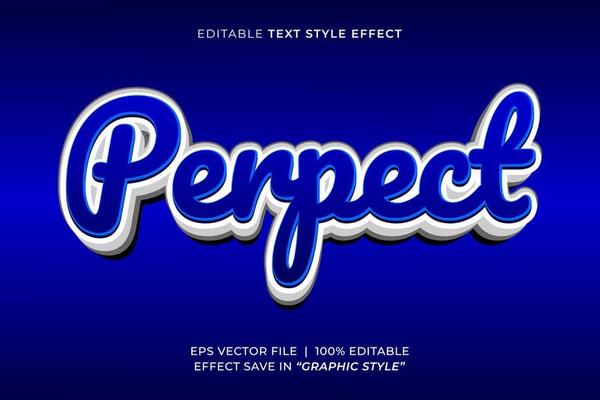 Perpect blue editable text effect