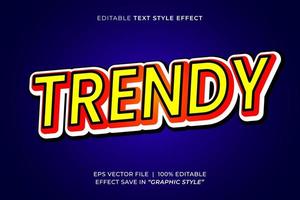 Trendy editable text effect vector