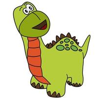 Cute dino for coloring book vector