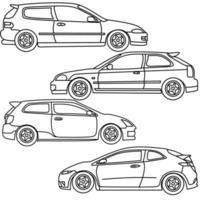 imagen vectorial de coche para colorear libro vector