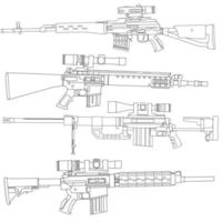 Machine gun line art vector