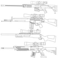 Machine gun Line art vector