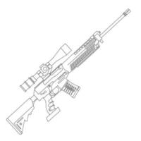 Rifle line art vector