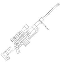 Sniper rifle line art vector